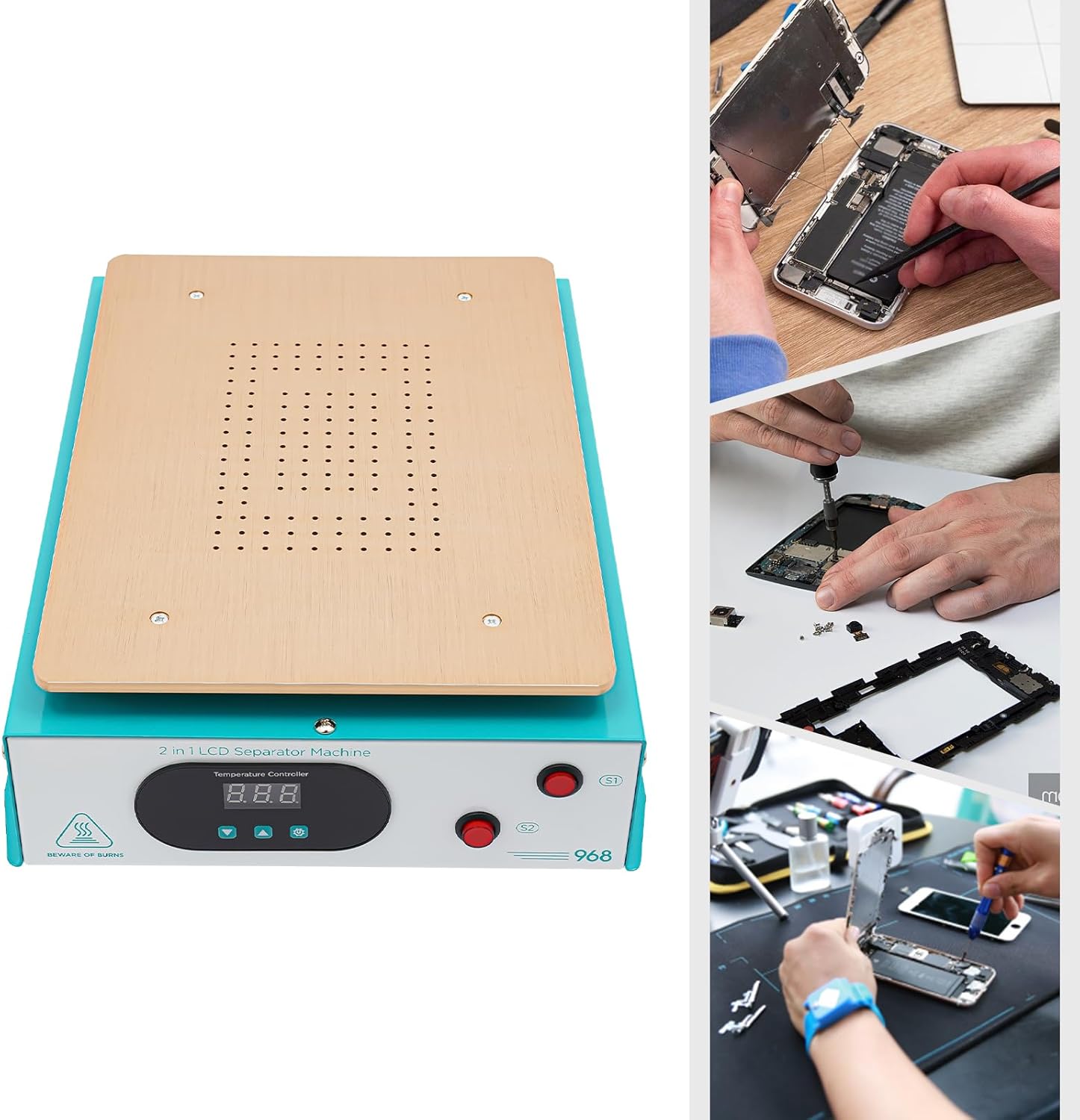 14 Inch Digital LCD Screen Separator, 600W Touch Screen Separating Machine with Built-in Vacuum Pump, PTC Heating & 32°F–266°F Temp Control for Mobile Phone Tablet Repair