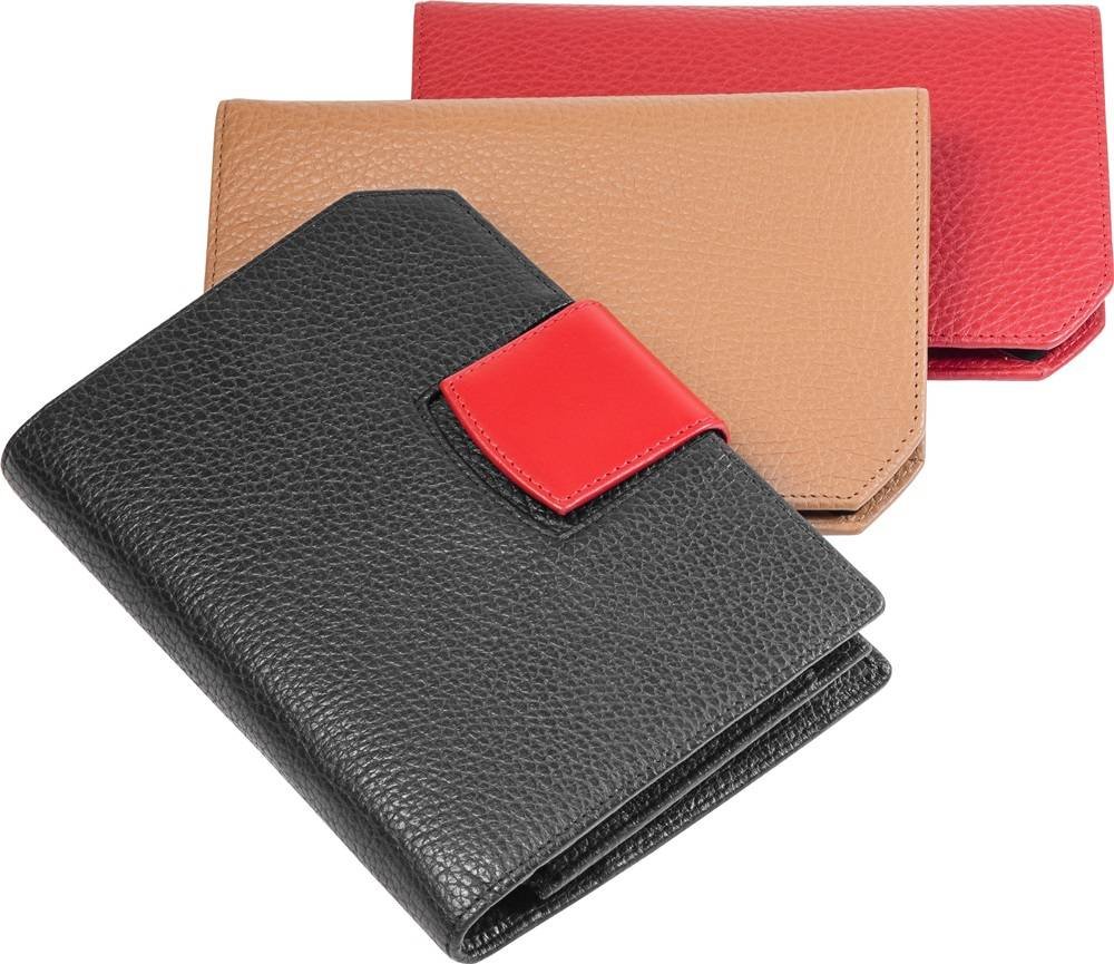 Ringbuch "Planer Plus E" aus Leder/Personal Organizer/Kalender bis Dez. 2024 /Handy-Tasche - schwarz - Lasche blau