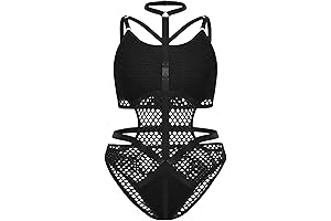 High Waist Fishnet Teddy Bodysuit for Women