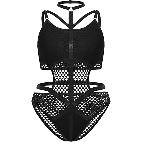 High Waist Fishnet Teddy Bodysuit for Women