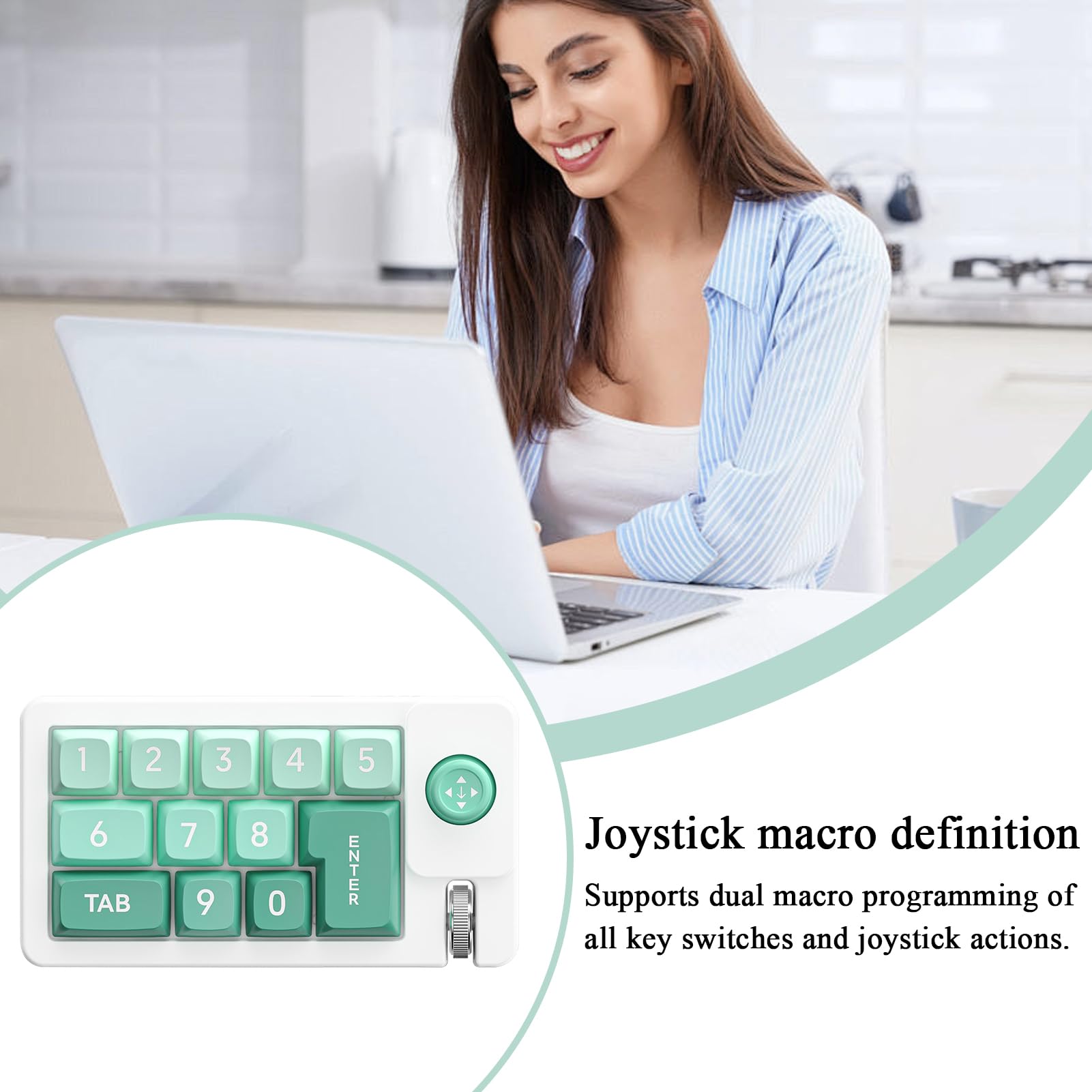 Clavier Programmable,Clavier Mécanique RGB Filaire - Pavé Numérique À Une Main avec Joystick Interchangeable À Chaud pour Dactylographie Production Musicale Trading Configuration Et Jeu PC