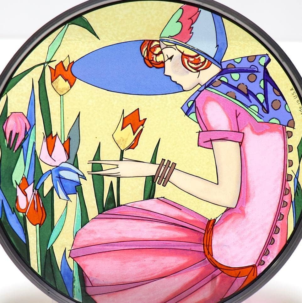 チューリップと女性 ヴィンテージ ステンドグラス ホールマーク社 アメリカ チューリップと女性 ヴィンテージ ステンドグラス ホールマーク社 アメリカ