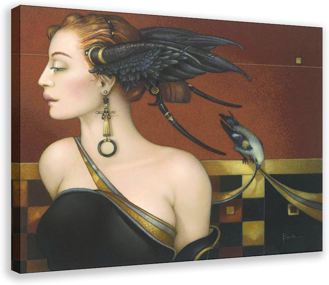 CFIOZYOS Michael Parkes Famous Print Poster Black Orchid Canvas Poster Bedroom Decor Print Sports Landscape Office Room Decor Gift Frame Frame 12x18inch(30x45cm)