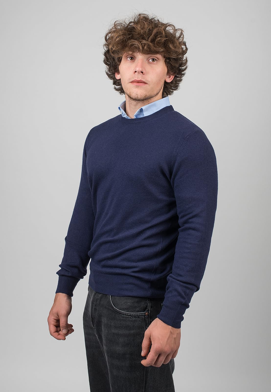 DALLE PIANE CASHMERE Maglione Uomo Misto Cashmere Lana | Maglione caldo e morbido per autunno e inverno, elegante da regalare per lei e per lui, autentico lusso Made in Italy