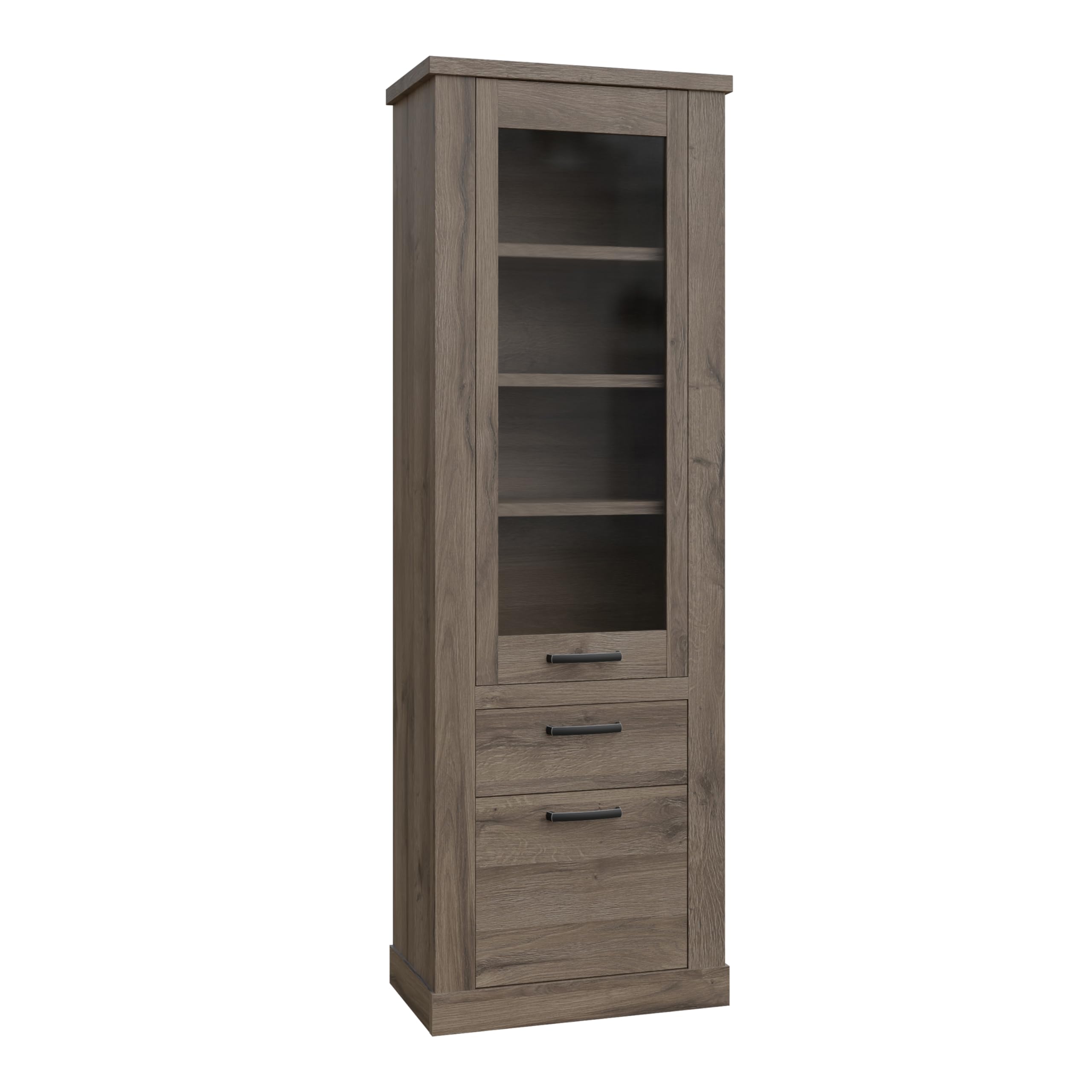 Furniture To Go | Corona Narrow Display Cabinet in Tabak Oak
