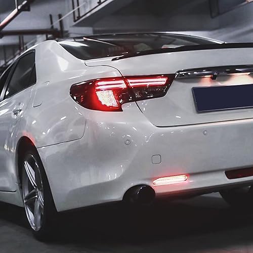 Miniatura 9 de Xotic Tech Reflectores de parachoques trasero con lente ahumada, lámparas LED de luz trasera de freno de escaneo, conducción secuencial señal de