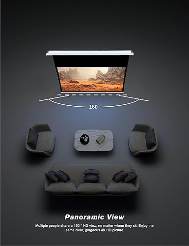 Miniatura 9 de VIVIDSTORM - Pantalla de proyector de cine blanco con tensión motorizada Phantom empotrada en el techo desde 2004-72 pulgadas para proyector normal,