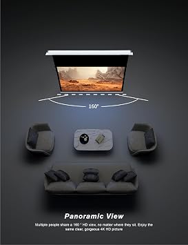 VIVIDSTORM Since 2004-72 Phantom Recessed in-Ceiling Motorized Tension White Cinema Projector Screen for Normal Projector,Ceiling Mounting Drop Down Screen,Home Movie Theater Screen,VBPCLW72H