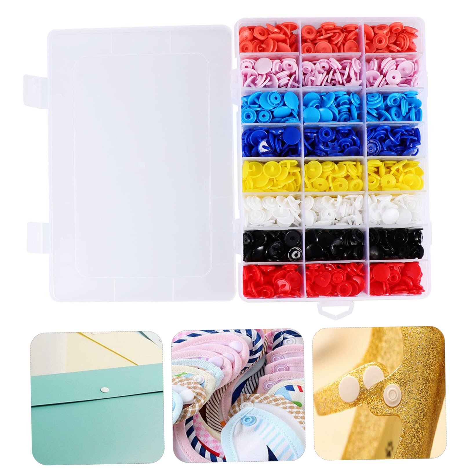 Gatuida Kit 360 Bottoni Pressione in Plastica a Forma di Stella, Facile da Usare e Adatto per Professionisti e Principianti, per Asciugamani e Bavaglini