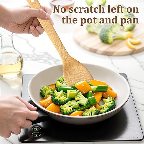 Miniatura 3 de HANSGO Juego de 6 utensilios de cocina de bambú, espátula de bambú, cucharas de cocina para el hogar, cocina, inauguración de la casa, regalo de