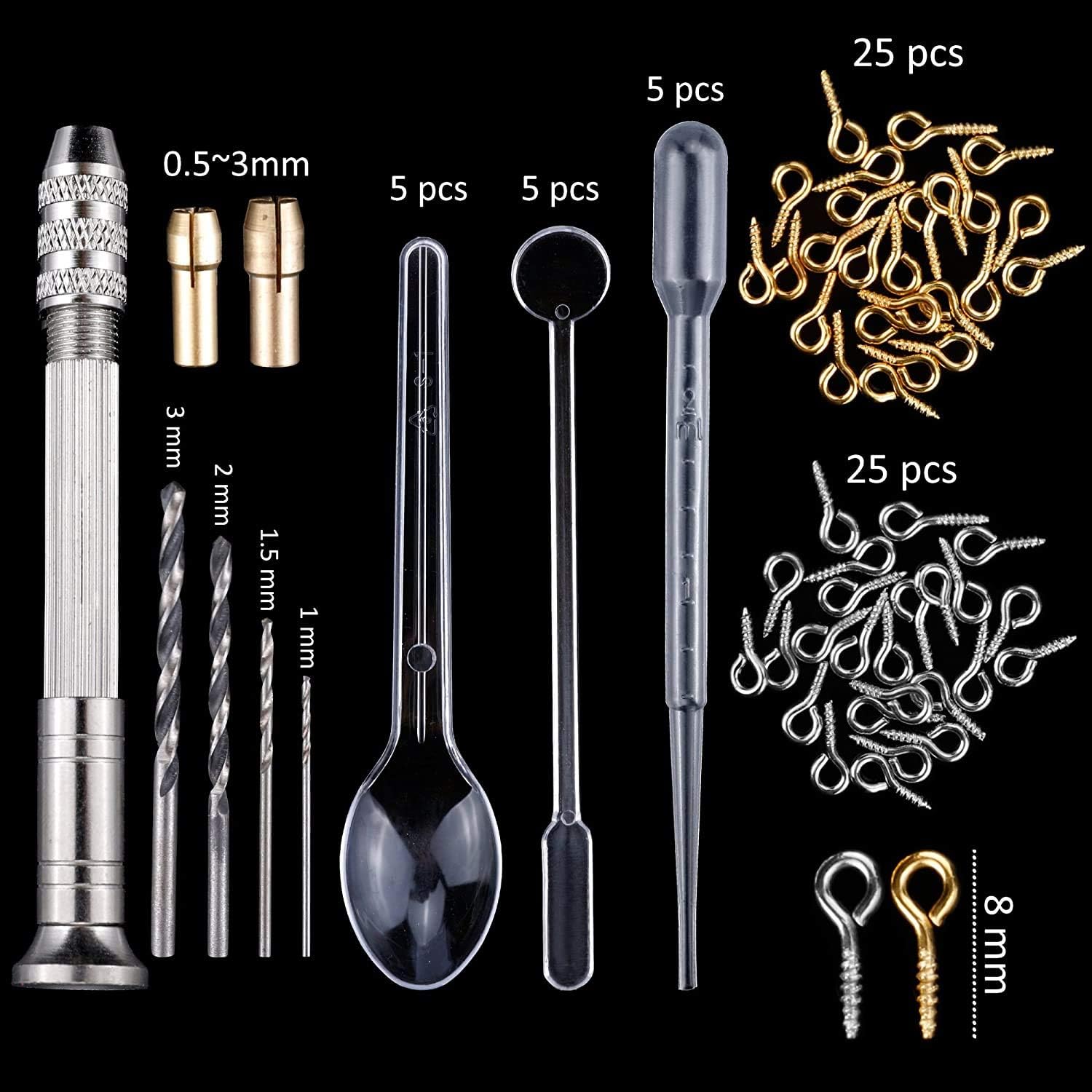 83 Pieces Silicone Casting Resin Jewelry Molds and Tools Set with A Black Storage Bag for DIY Jewelry Resin Craft Making