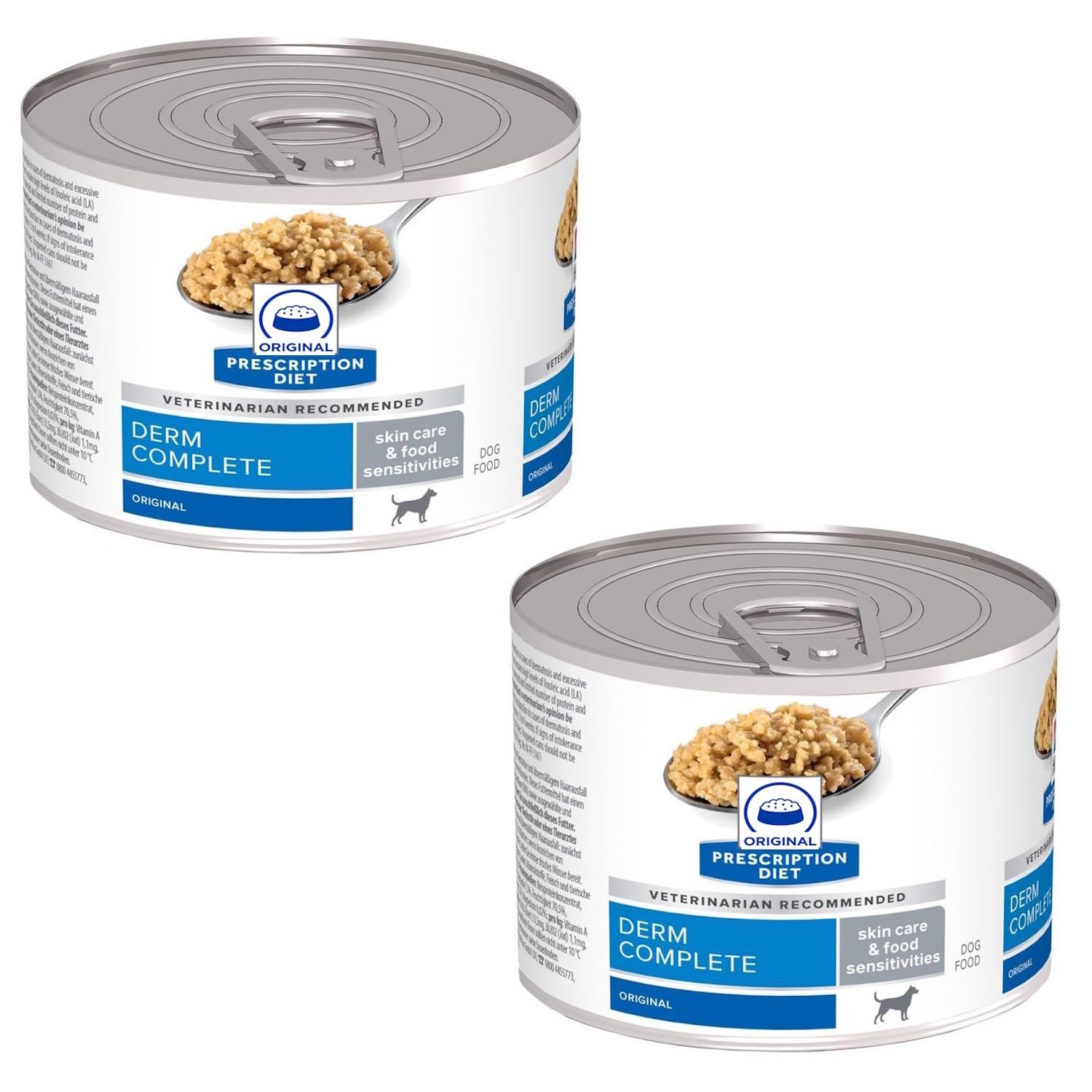 Diet Derm Complete Wet Dog Food for Dogs with Sensitive Skin & Coat – Hypoallergenic, Highly Digestible, Supports Skin Health & Shine, 2 x 200g Cans