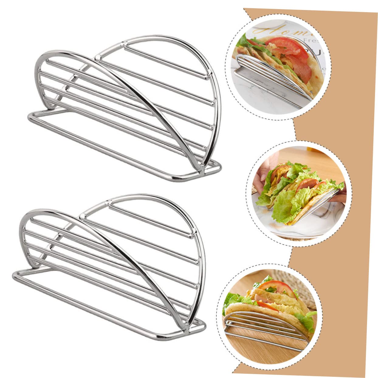 LIFKOME Soporte para Tacos de Acero Inoxidable, 3 Piezas, Diseño Vertical