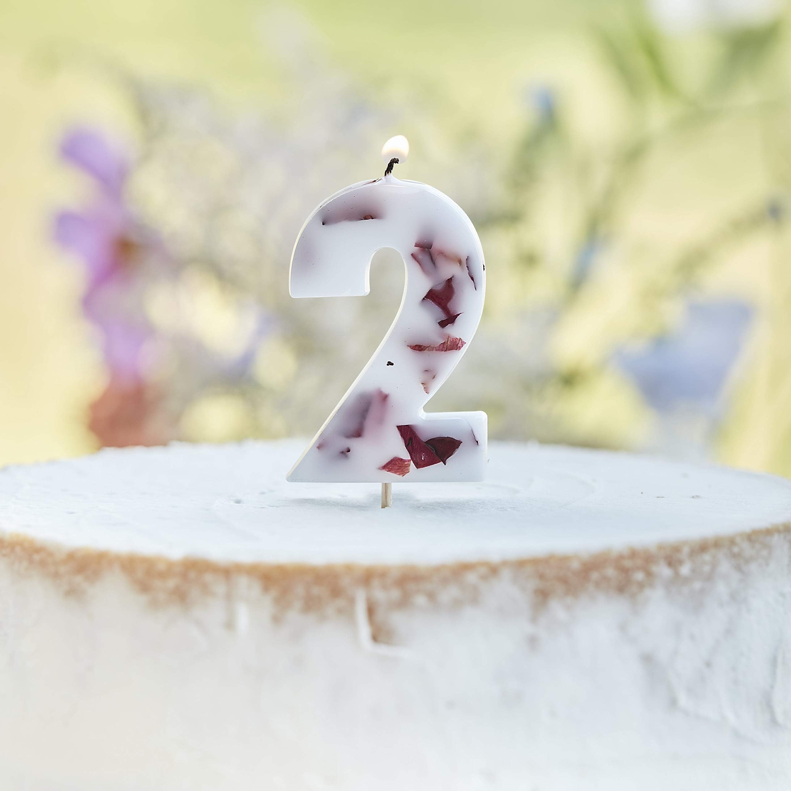Ginger RayPressed Petal Number 2 Birthday Party Candle
