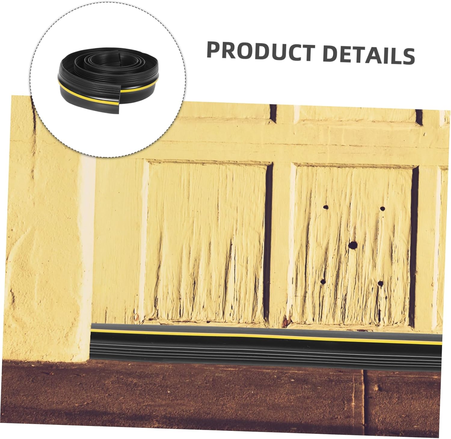 jojofuny Universal Garage Door Seal Strip Waterproof Rubber Weatherproofing for Exterior Doors for Flood Barriers 1.5-inch Width