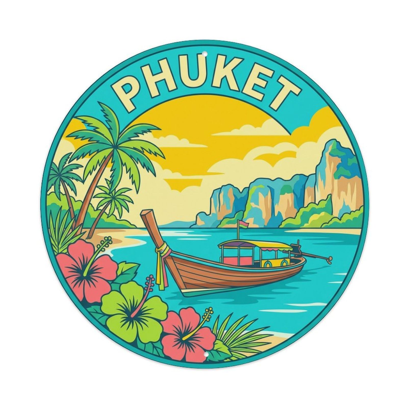 Retro Travel Thailand Phuket Metal Tin Sign