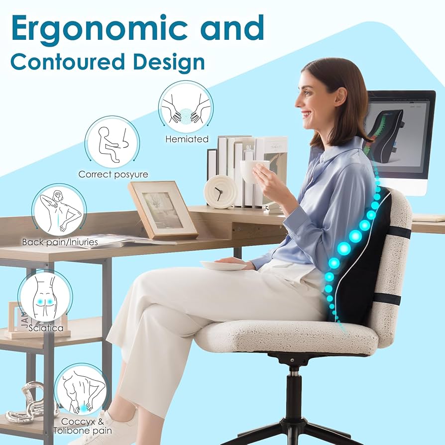 Niceeday 腰椎サポート クッション Amazon.com: Lumbar Support Pillow for Office Chair Car Back