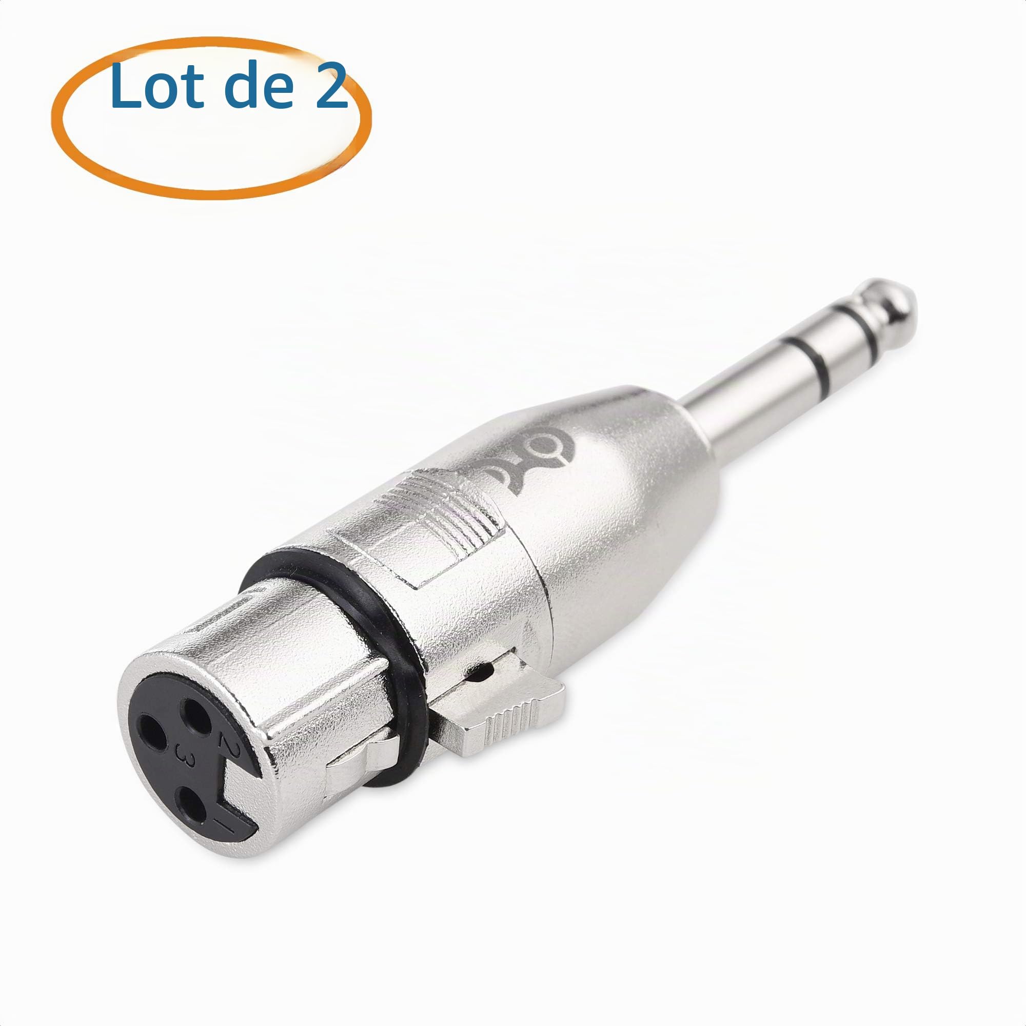 Cable Matters Lot de 2 adaptateurs 6,35 mm TRS vers XLR (adaptateur jack XLR, adaptateur xlr femelle jack 6,.35 male) - Mâle vers femelle