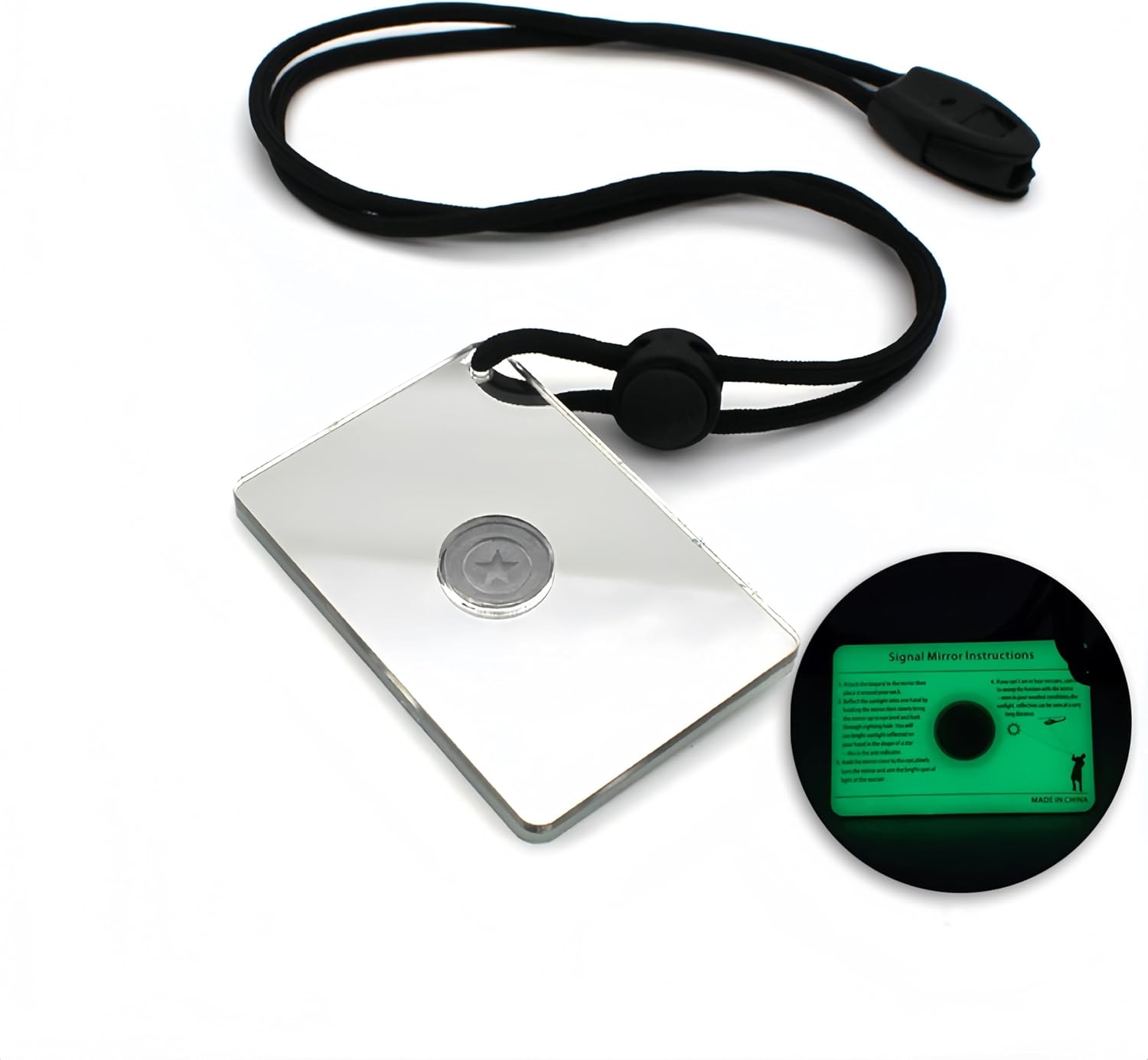 Military-Grade 2×3 Signal Mirror Survival Kit with Whistle