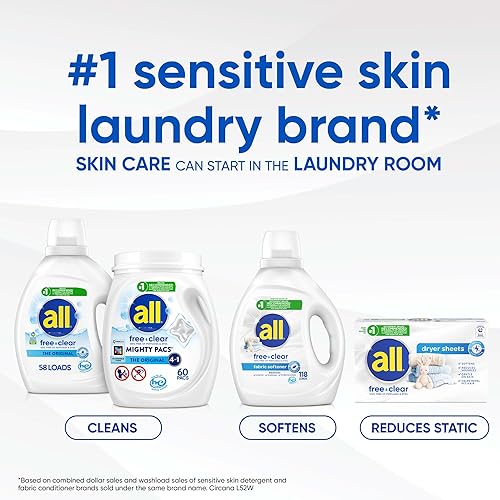 Miniatura 8 de All Mighty Pacs - Detergente para ropa con quitamanchas y blanqueadores Oxi transparente libre bañera 56 unidades