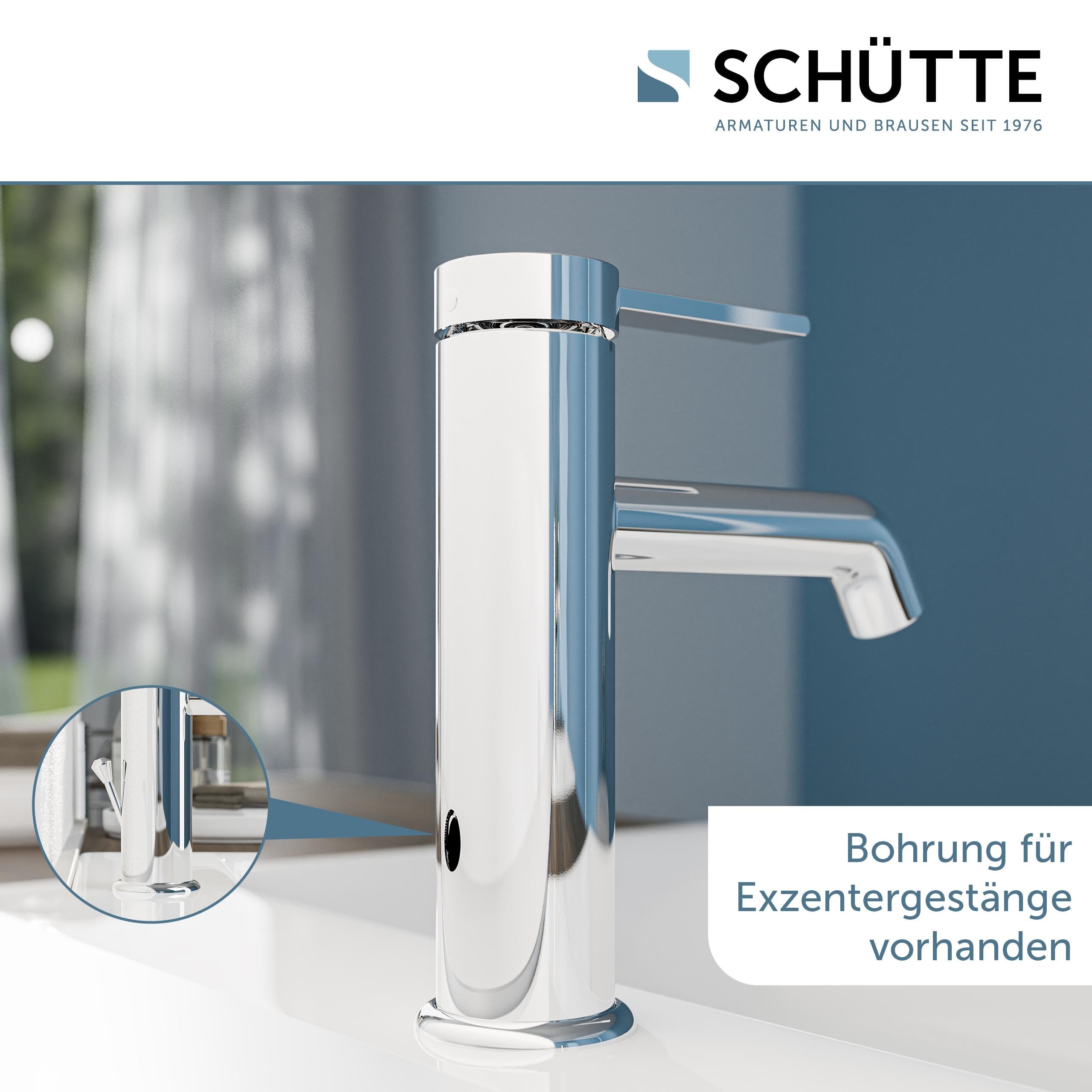 SCHÜTTE LOS ANGELES 33100 LOS ANGELES 33100 - Grifo monomando para baño con tapón de desagüe (cromado)