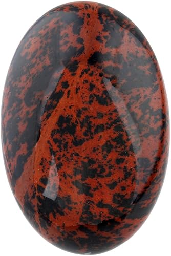 Miniatura 2 de mookaitedecor Piedra de palma de obsidiana de forma ovalada, piedras de preocupación, cristales de terapia, curación, meditación, decoración del