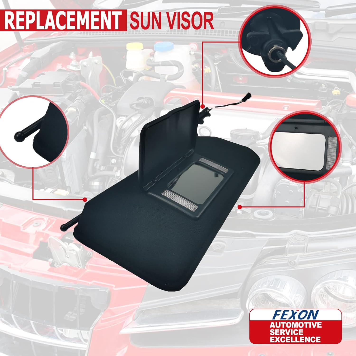 2PCS Left Driver and Right Passenger Side Sun Visor with Updated Bright LED Lights Sunvisors Replacement for Corvette C5 Chevrolet 1997-2004 Replaces 10442033 10442034