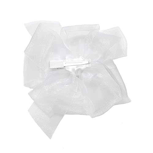 Miniatura 2 de HAIRBOWS - Lazo doble de organza para el pelo con un nudo en el centro en un clip, para todas las edades y tipos de cabello, lazo de 5 pulgadas,