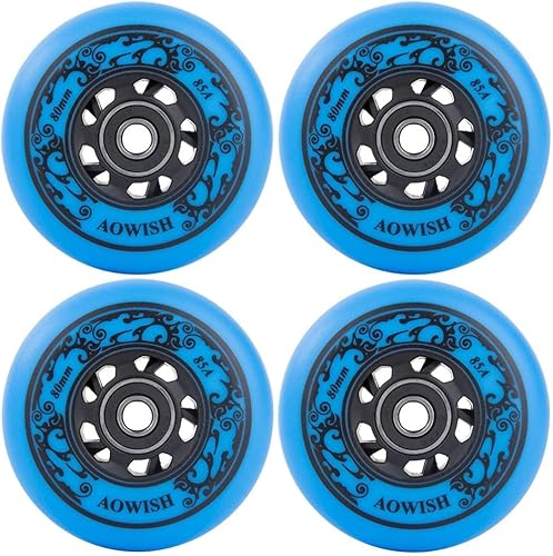 Miniatura 10 de Inline Skate Wheels 85A - Rueda de repuesto de cuchillas de hockey con rodamientos ABEC-9 y espaciadores flotantes (paquete de 8)