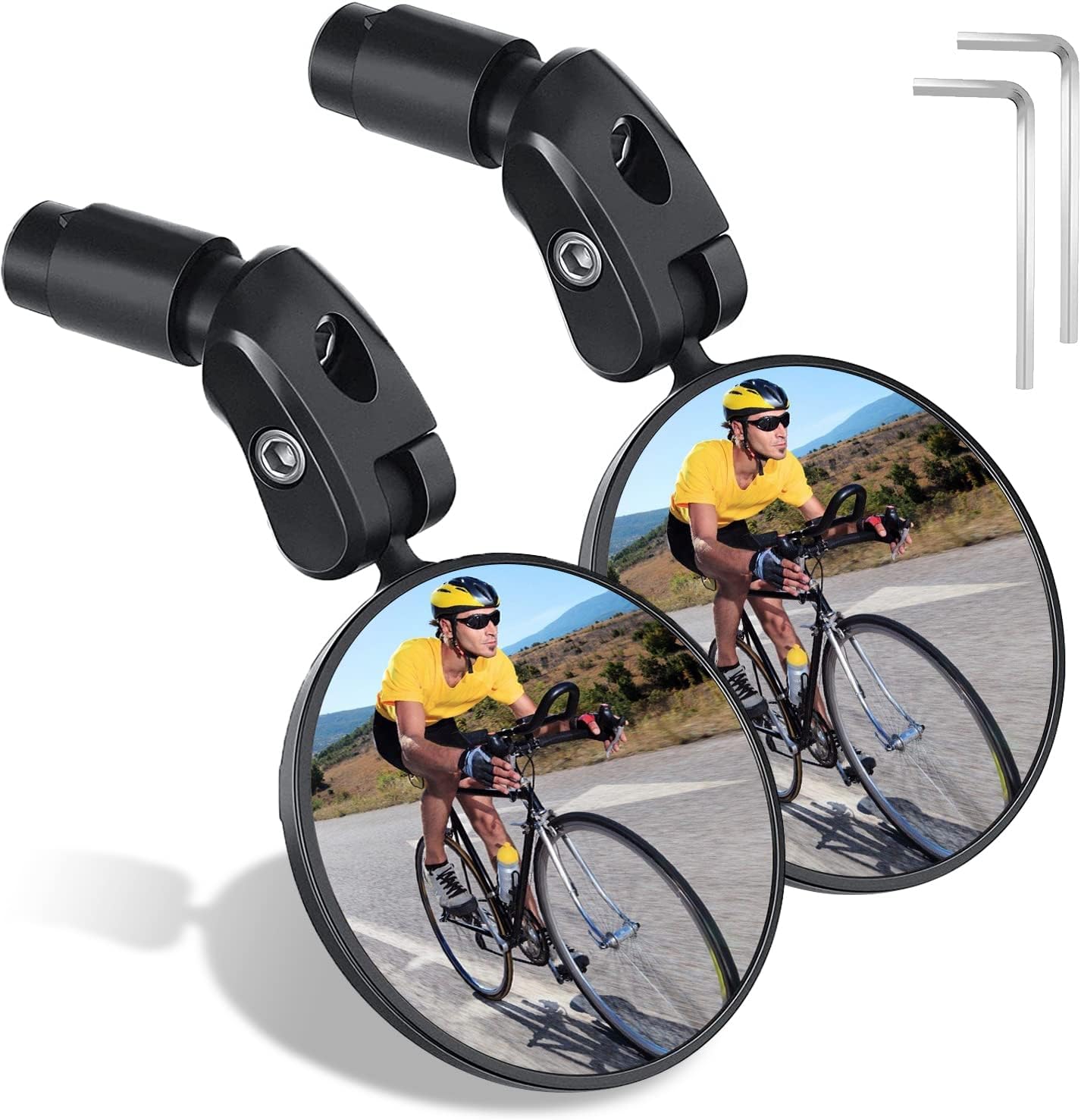 Fahrradspiegel Set 2 Stück - 360° Drehbar Wasserdicht Für 17-22mm Lenker