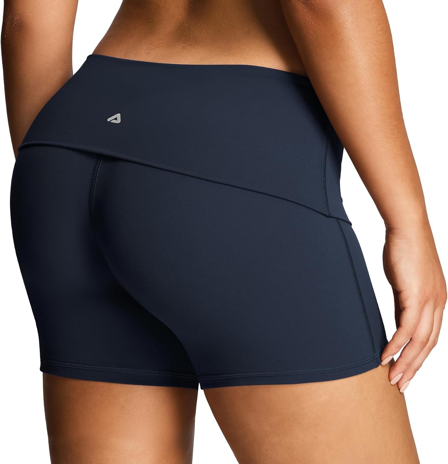 Aoxjox Women's Workout Athlenza Fold Over Yoga Shorts Folded Waistband Lumastretch™ Athletic Yoga Short 6"