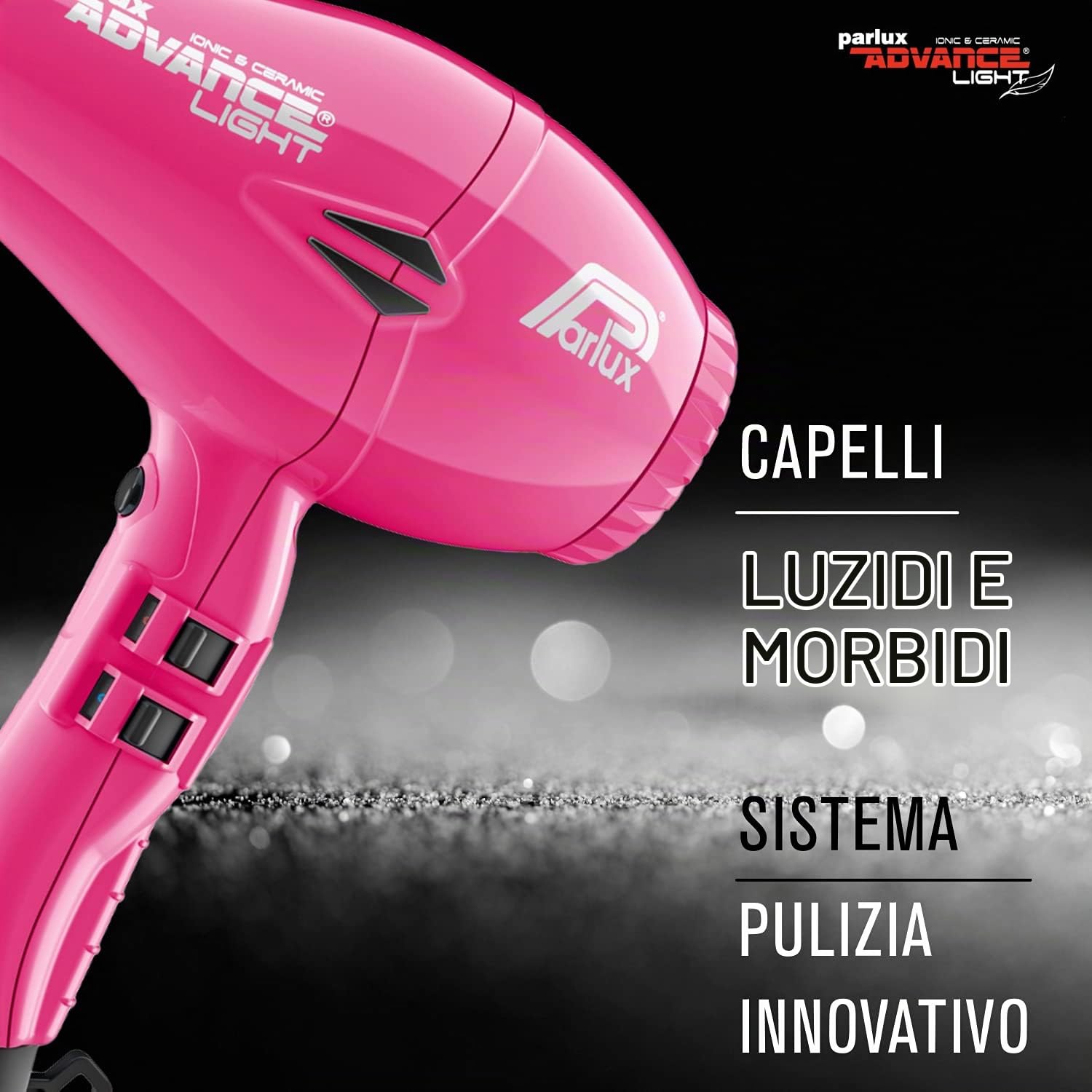Parlux Profi-Ionen-Haartrockner Fön Advance Light Ionic & Ceramic, stark (2200 Watt), leicht und kompakt, für alle Styles und Haar-Typen, pink