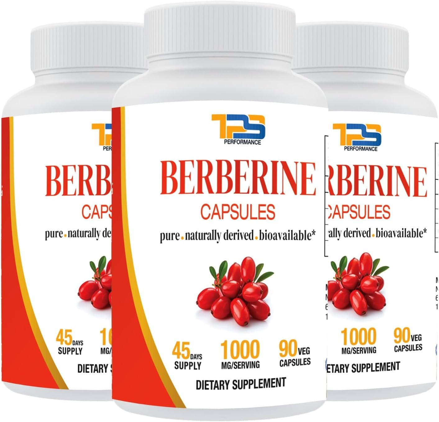 Berberine Capsules |90 Veg Capsules, 45 Days Supply| Pure & Natural | Chemical Free| Preservatives Free| 1000 mg per Serving (Pack of 3)