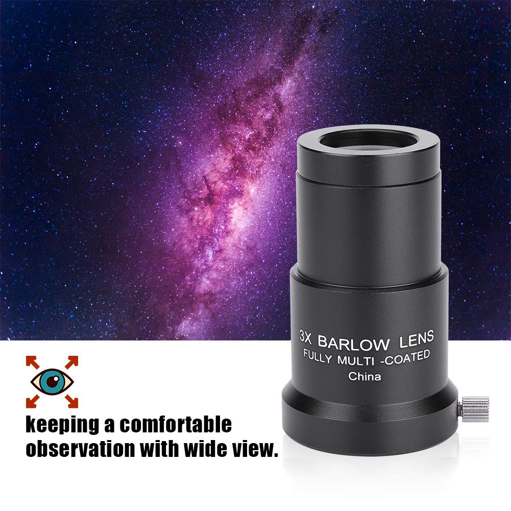 EBTOOLS Barlow Lens 3X 1.25 '' Tellow Telescopio Astronómico con Lente Barlow para Ocular con Recubrimiento Completo