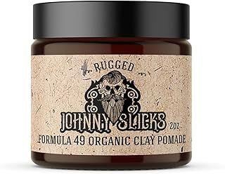 Johnny Slicks Formula 49 Clay Organic Pomade | Firm Hold & Matte Finish (Promotes Healthy Hair Growth, Helps Hydrate Dry S...