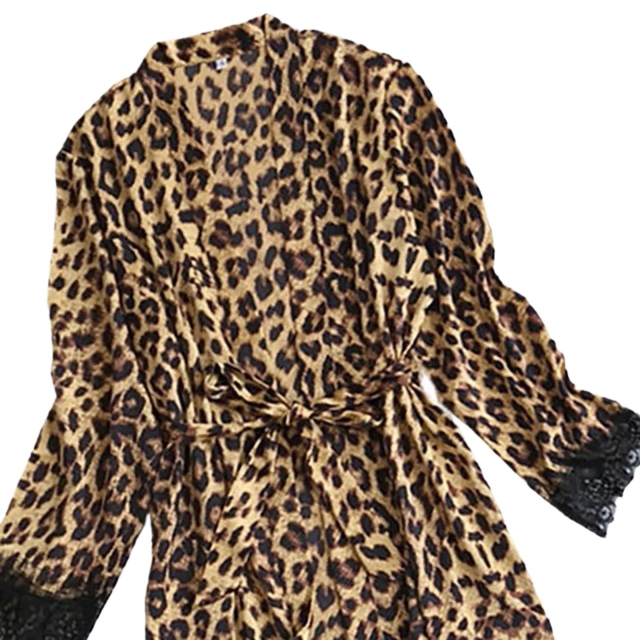 Bata de satén para Mujer, Albornoz de Raso for Mujer, Albornoz, camisón, marrón, Varios tamaños