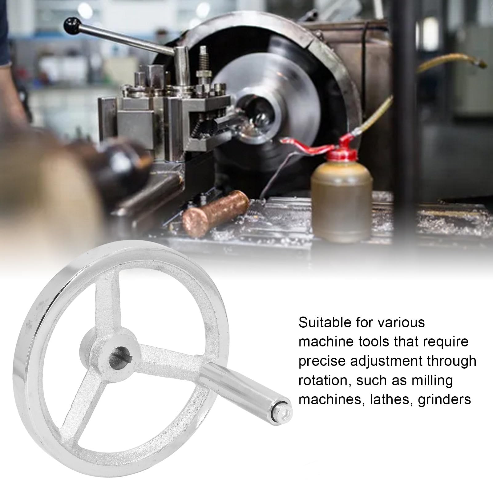 Lathe Handwheel Chrome Plated Cast Iron Hand Wheel for Milling