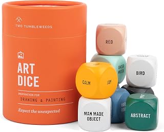 Two Tumbleweeds Art Dice - Drawing & Painting Prompts, Set of 9 dice | The solution to artist's block – Roll to decide what to draw or paint – Fun, Unique Gift for Artists of All Levels