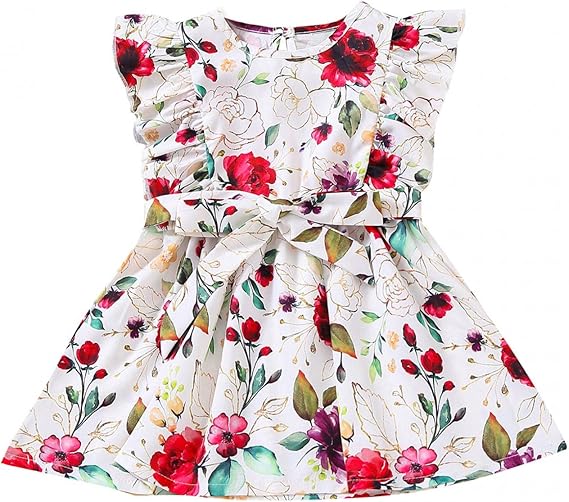 Amazon Co Jp ドレス Mjhaiuehv 春 夏 ワンピース 女の子 可愛い フリル 花柄ワンピース ノースリーブワンピース 小さな新鮮 プリンセス ドレス 夏 結婚式 ベビーギフト 発表会 七五三 赤ちゃん 子供ドレス 通園 こどもの日 服 ファッション小物