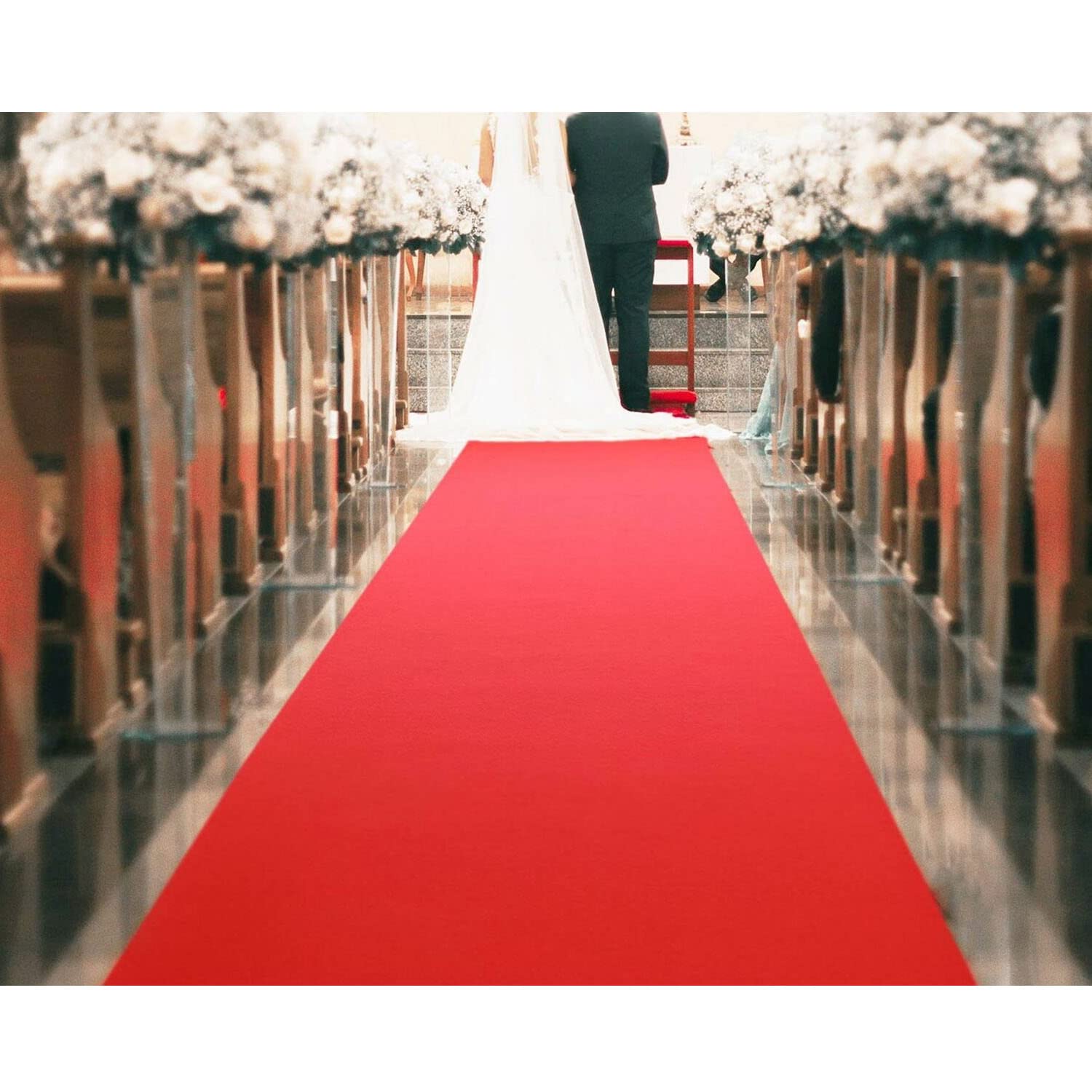 uyoyous Tappeto da matrimonio, VIP eventi, rosso, 10 m x 1 m, 2 mm, usa e getta