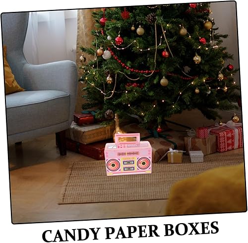 Miniatura 3 de SAFIGLE 12 cajas de dulces con cinta de casete retro para fiestas temáticas de los años 80, recipientes de papel para golosinas de cumpleaños