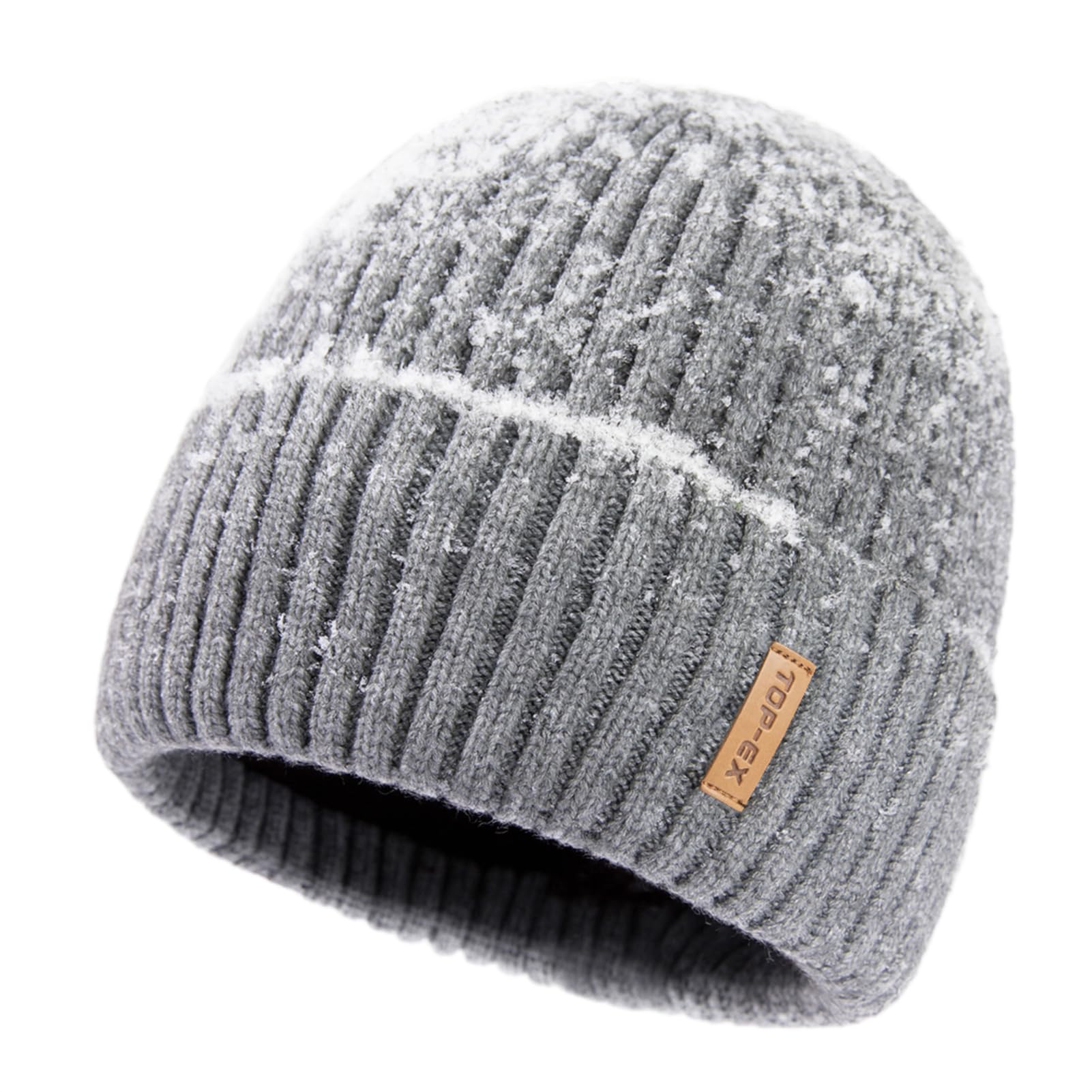TOP-EX DryKnit™ Waterproof L/XL/XXL Winter Fleece Lined Beanie Hat for Men Women Warm Knit Watch Skull Cap Cold Weather