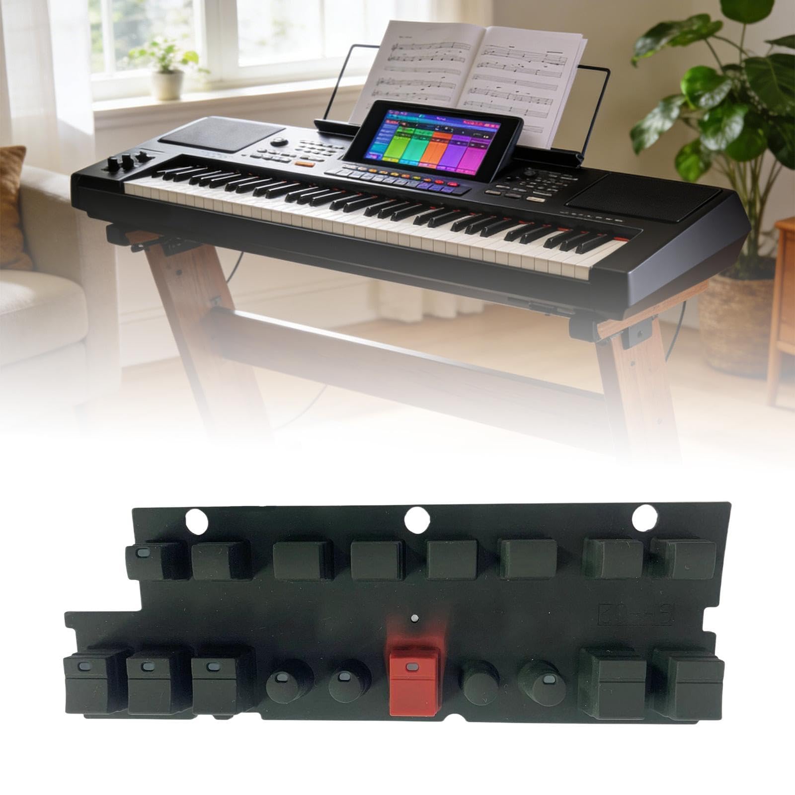 Keyboard Kontaktleitendes Gummipad Ersatzteil Funktionstasten Gummiauflage Reparatur Zubehör Klangverbesserung für Musikunterricht Musikstudio, Mittlerer Berg