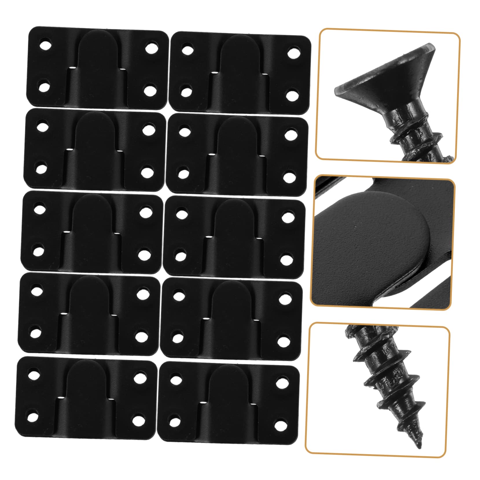 Ganchos para Colgar Cuadros, Acero Inoxidable Negro Varios tamaños 20 Piezas(4.4X4CM)