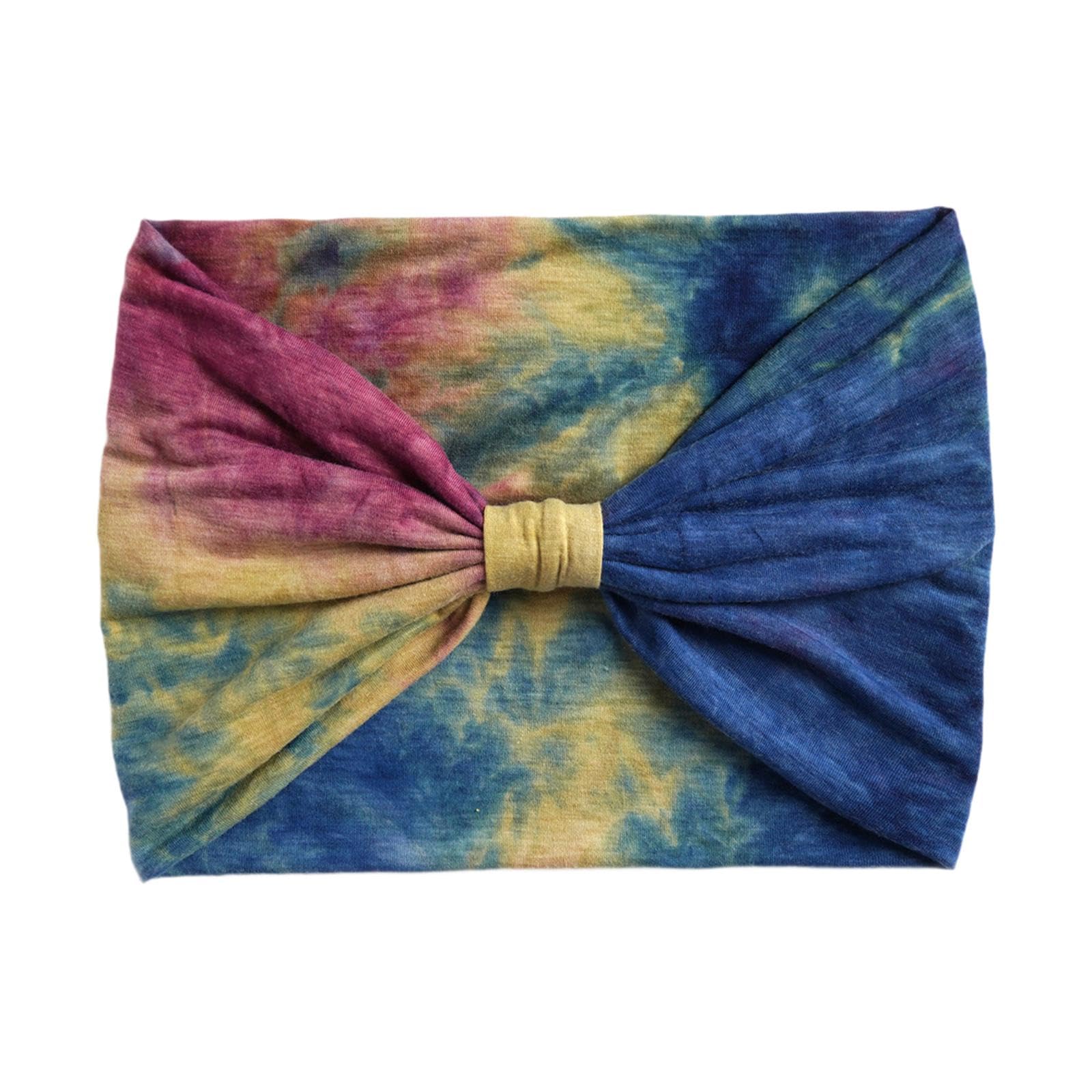THE STYLE SUTRA Women Wide Headband Tie Dye Head Scarf Sweat Absorbent Soft Stretchy Bandana Style A-image-29