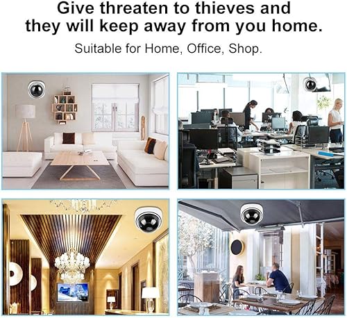 Miniatura 7 de Sonew Cámara falsa para interiores y exteriores, domo de seguridad para el hogar, cámara simulada, cámara de vigilancia simulada, para hogares y
