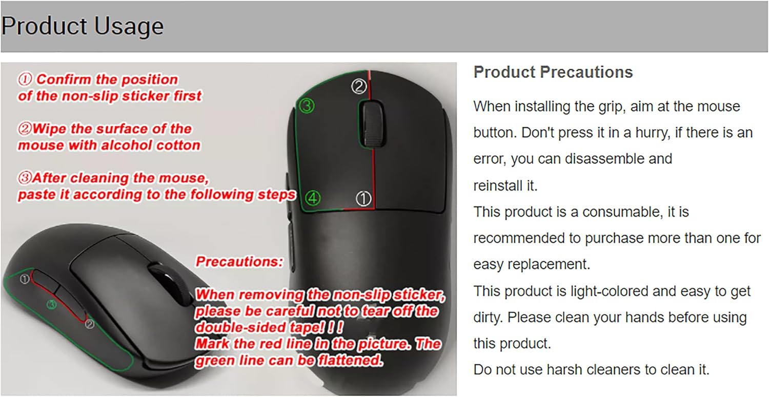 Anti-Slip Grip Tape for Logitech G Pro X Superlight 2C Lightspeed