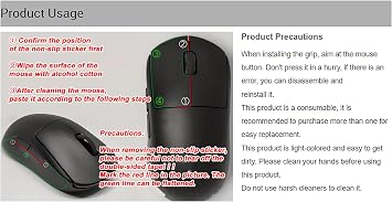 滑り止めグリップテープ Logitech G Pro X Superlight 2C Lightspeed用 カット済みレザーマウススキン 吸汗性 取り付け簡単 ブラック