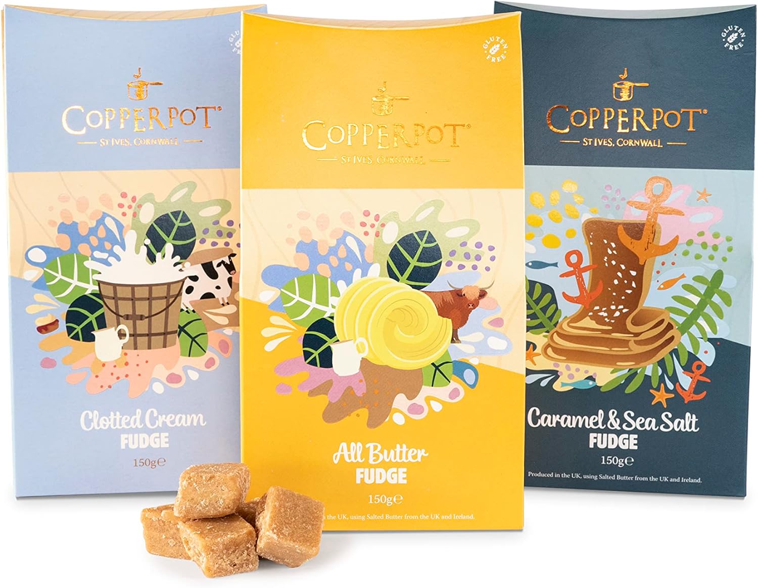 Copperpot ® Cornish Fudge Sweets Gift Box All Butter, Salted