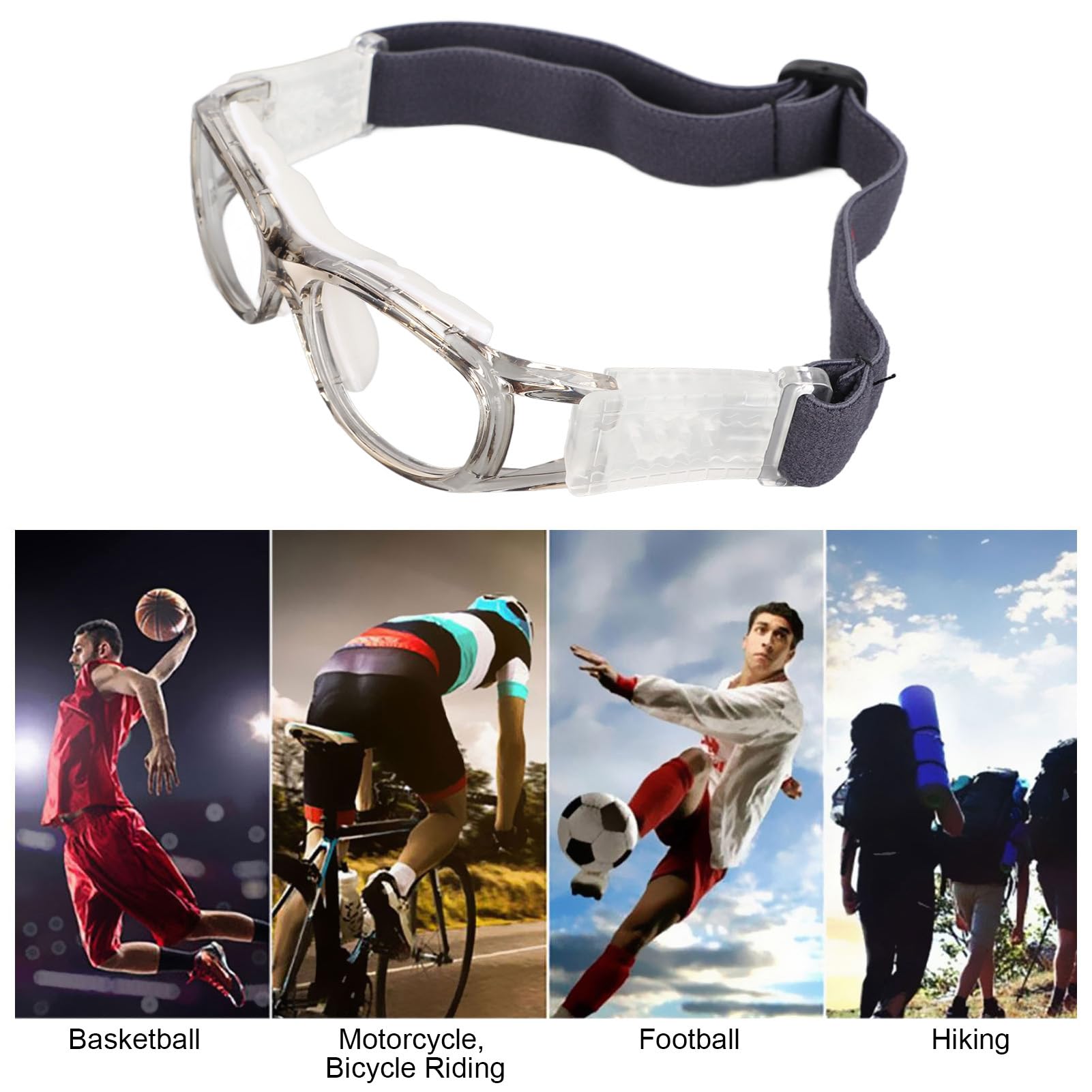 lyrlody Gafas de Baloncesto Gafas Deportivas para Niños Lentes Protectoras Ajustables de Policarbonato con Lentes Intercambiables para Baloncesto Fútbol Ciclismo (5-15 Años) — view 4